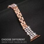 بند اپل واچ مدل دیاموند گلد پلتینگ نگین درشت + گارد نگین دار ست - تصویر 6