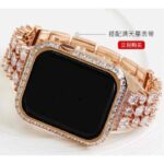 بند اپل واچ مدل دیاموند گلد پلتینگ نگین درشت + گارد نگین دار ست - تصویر 7