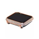 بند اپل واچ گلد پلیت دیاموند نگین  دار رزگلد+ گارد واچ استیل دیاموند - تصویر 3