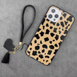 قاب آیفون پلنگی پشت گلس+ بند ست - تصویر 5