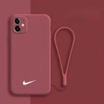 قاب موبایل نایک لوگو سیلیکونی+بند کوتاه سیلیکونی ست رایگان