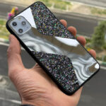 قاب موبایل سامسونگ طرح سواروسکی موج دار آینه و نگین